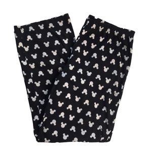 DISNEY Mickey Mouse PJ Bottoms Fleece Pants Size L Pajama Black White Unisex